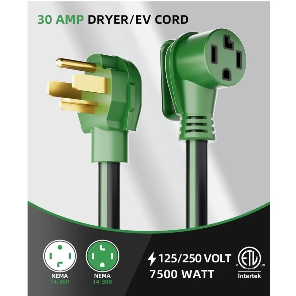 ISLEWIRE 4 Prong Dryer/EV Extension Cord 10 Ft, 30 Amp NEMA 14-30P to 14-30R 125